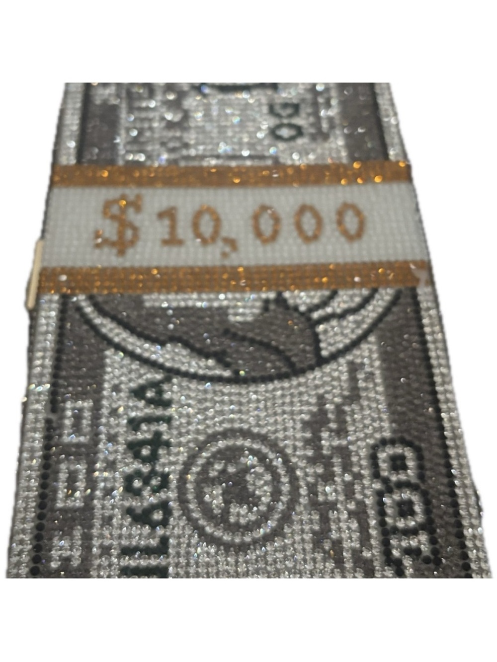 Sparkling Silver & Gold Money Stack Clutch with Removable Strap